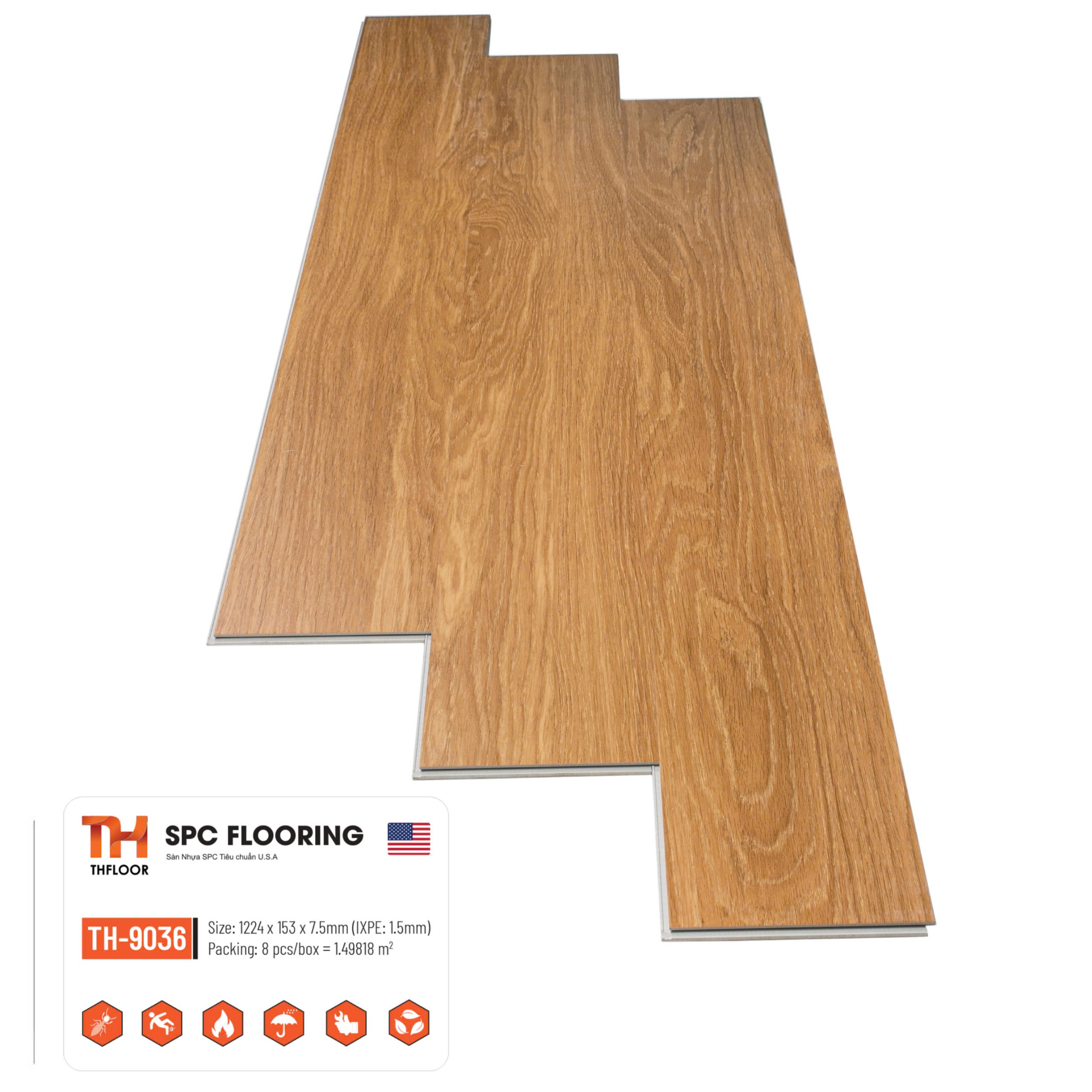 Sàn nhựa 5mm và 7.5mm TH-9036