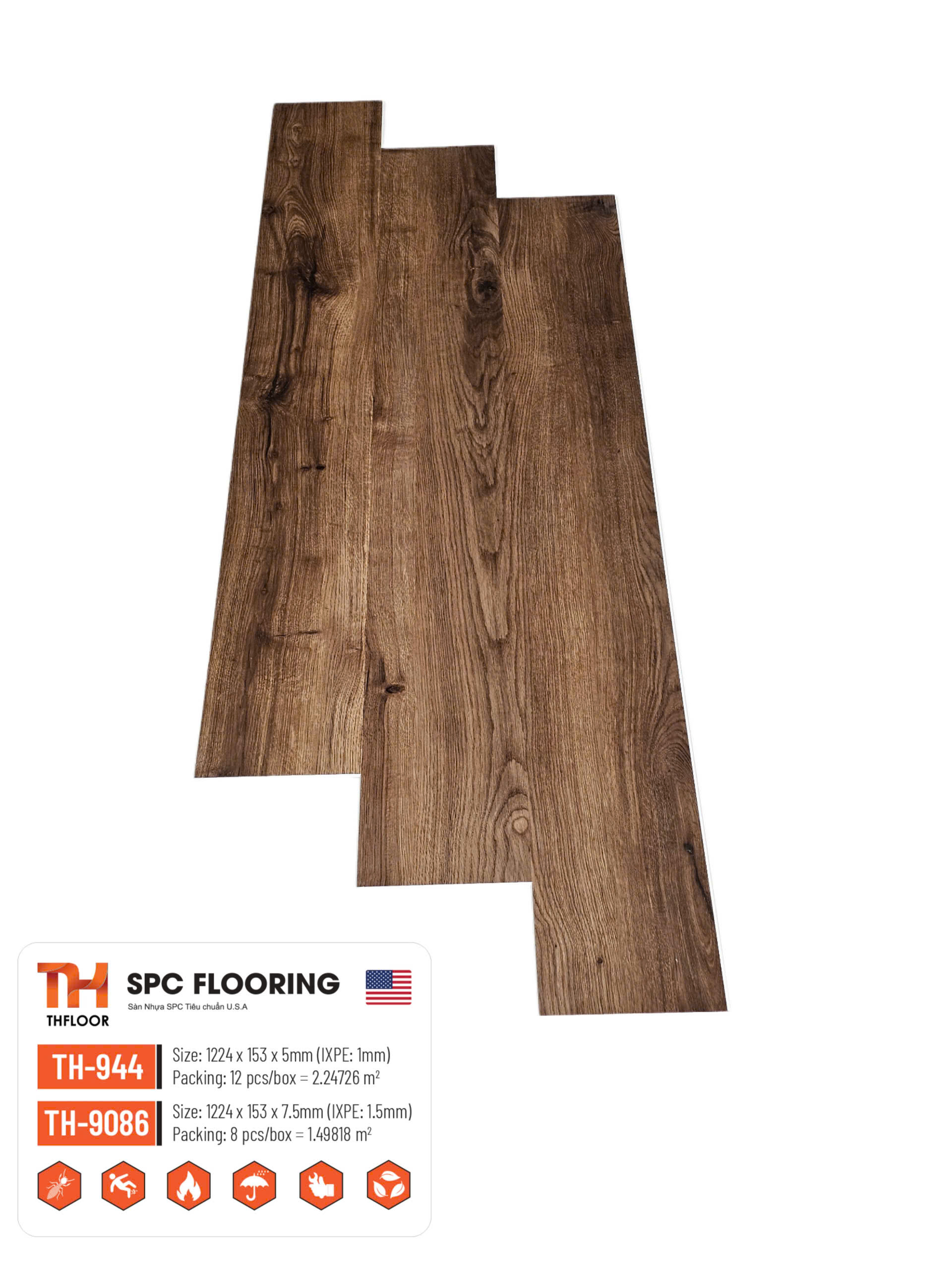 Sàn nhựa 5mm và 7.5mm TH-944/TH-9086