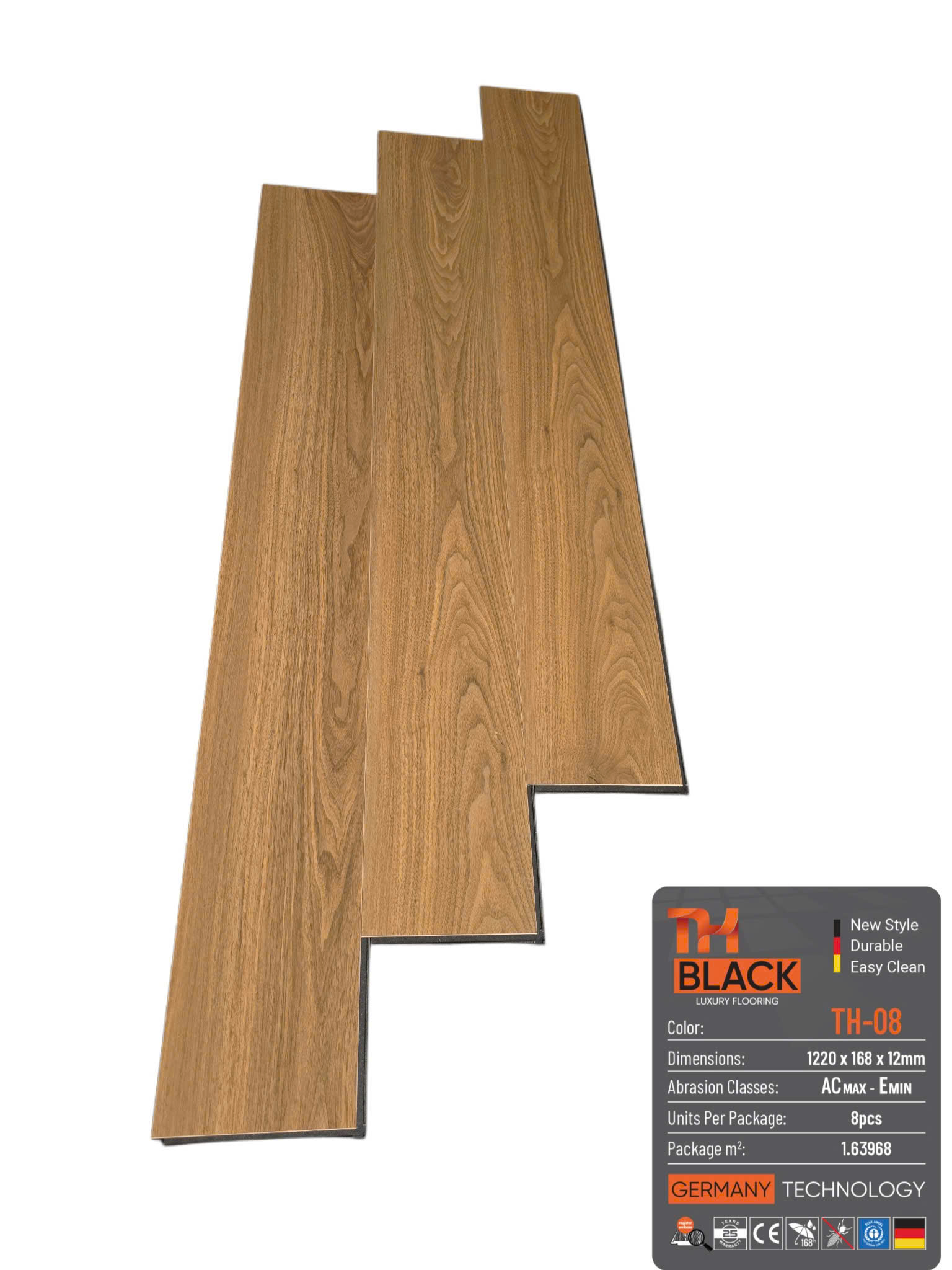 Sàn gỗ cốt đen TH Black TH-08