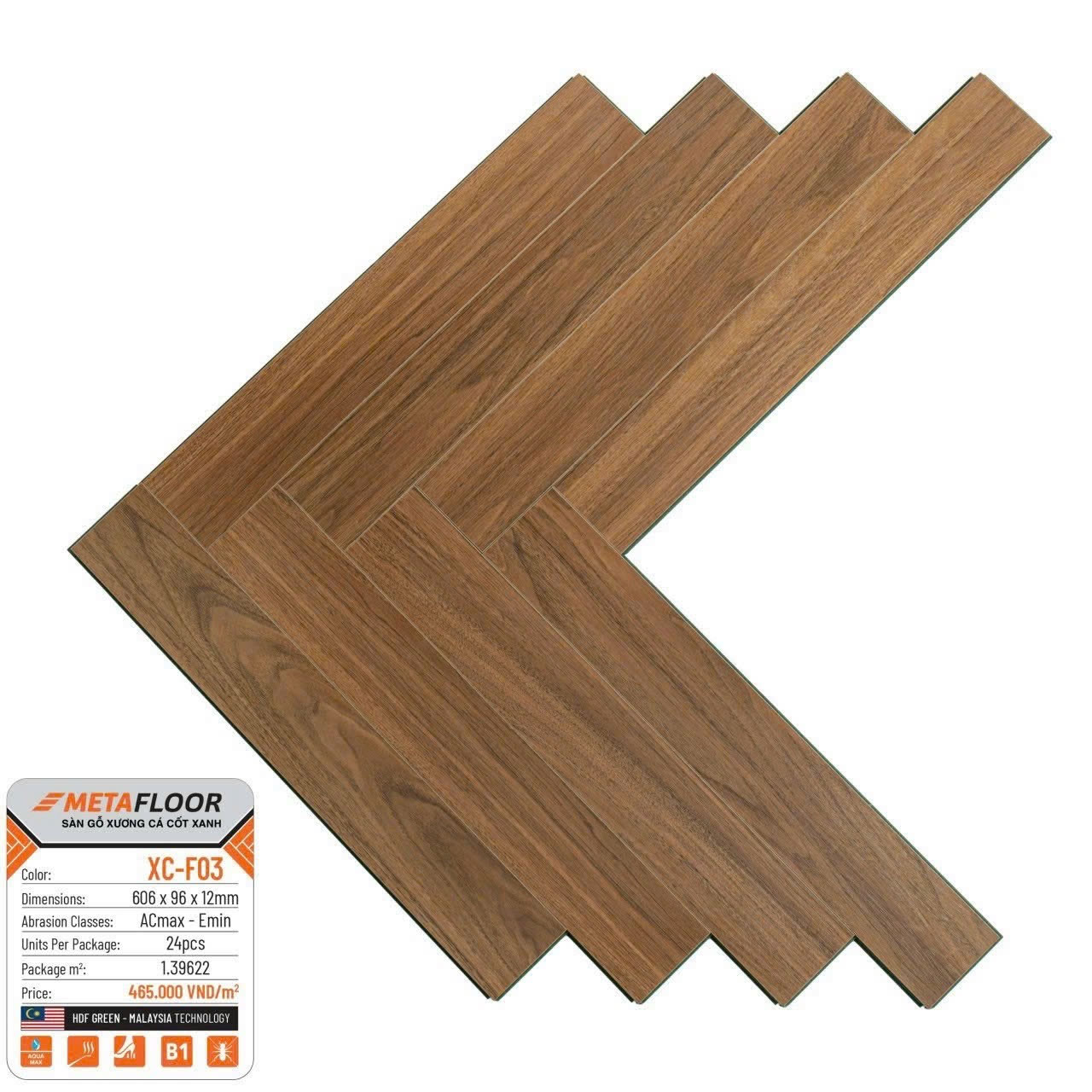 Sàn gỗ xương cá cốt xanh XC-F03