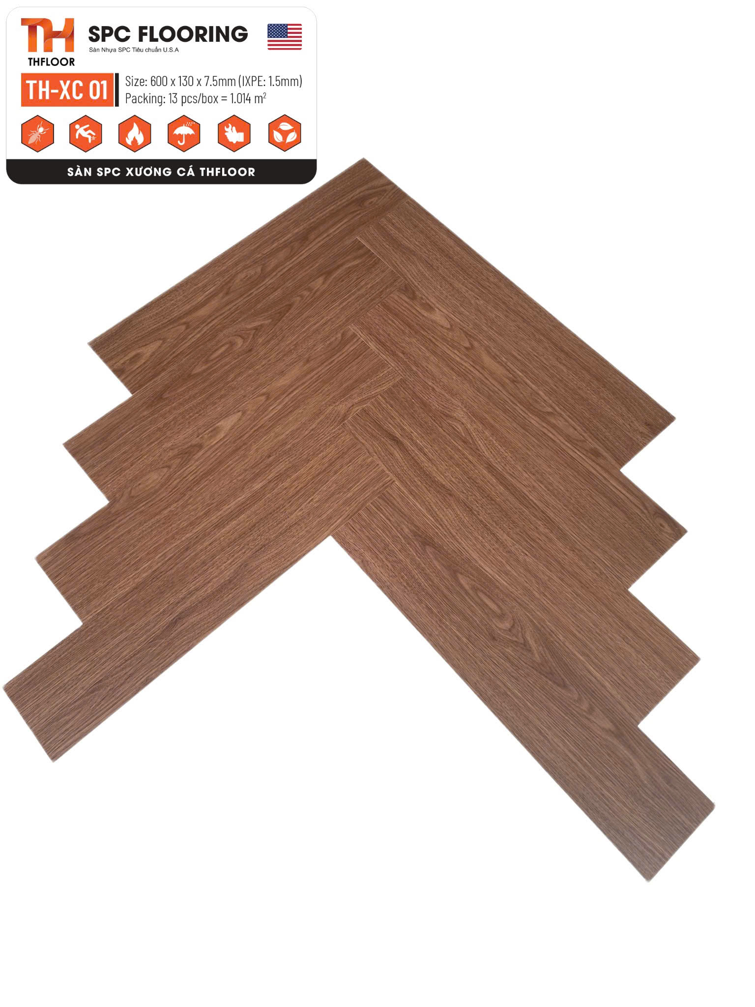 Sàn SPC xương cá THFloor TH-XC 01