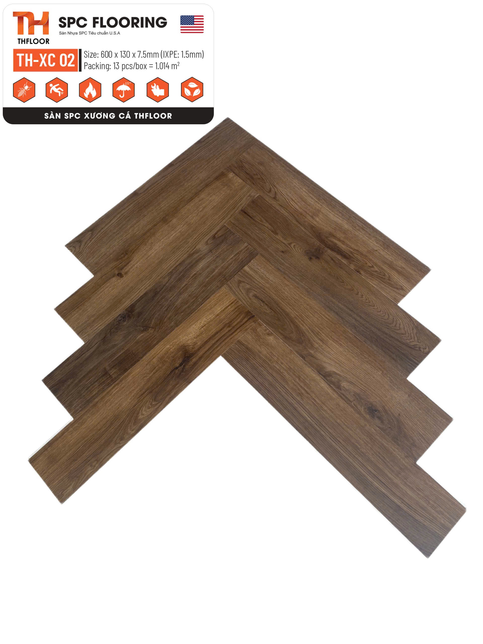 Sàn SPC xương cá THFloor TH-XC 02