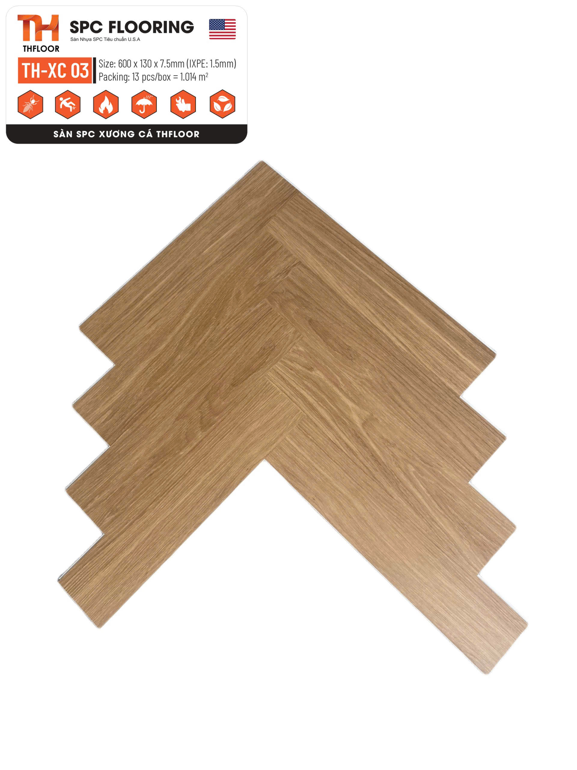 Sàn SPC xương cá THFloor TH-XC 03