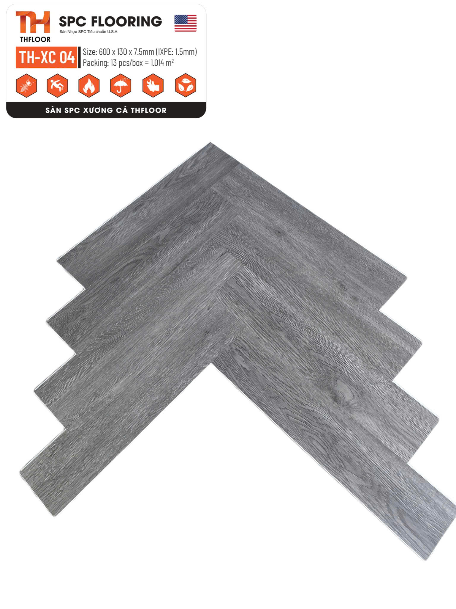 Sàn SPC xương cá THFloor TH-XC 04