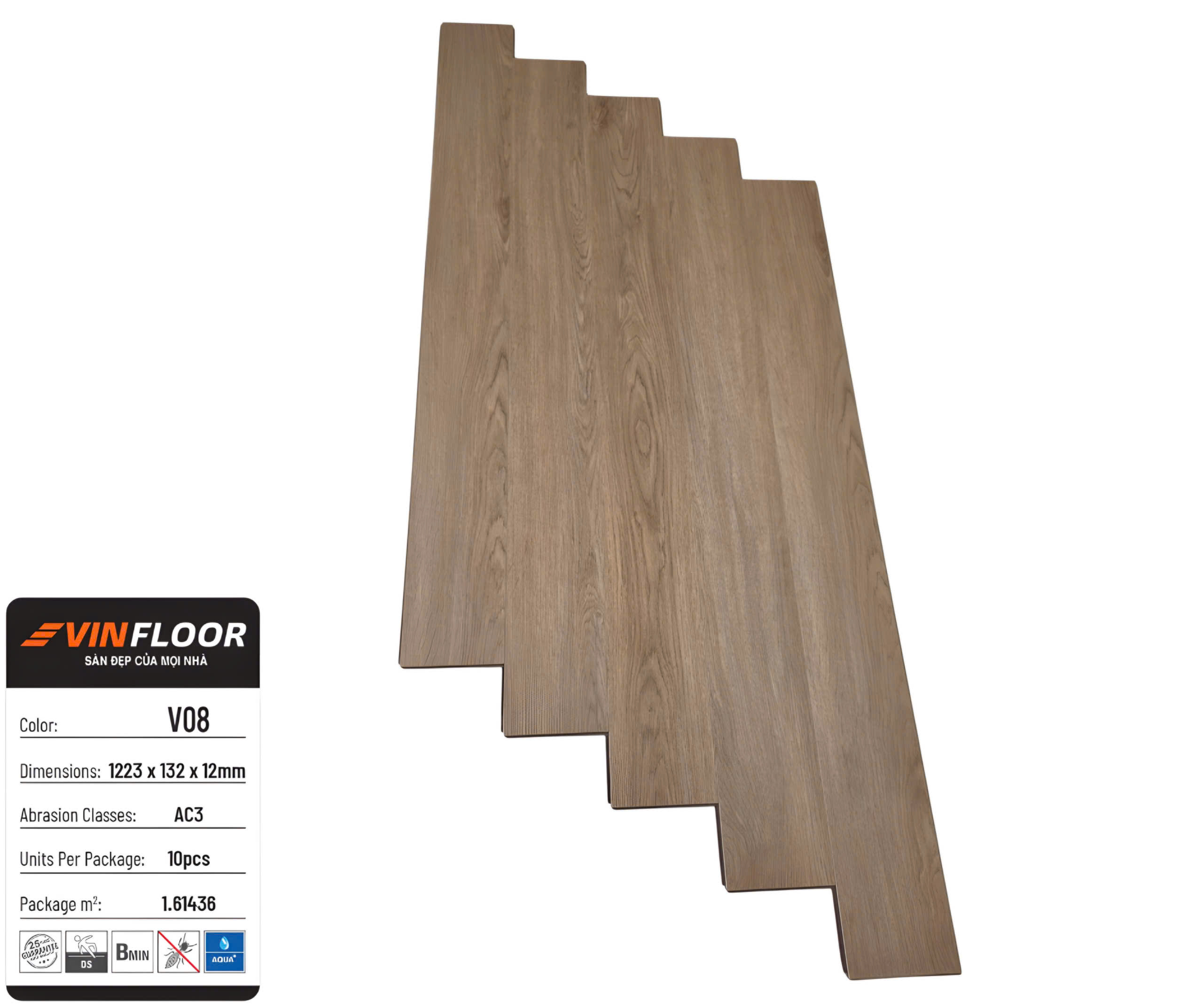 Sàn gỗ cốt nâu VinFloor V08